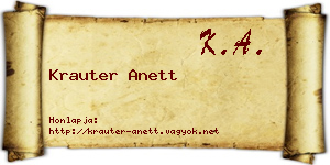 Krauter Anett névjegykártya